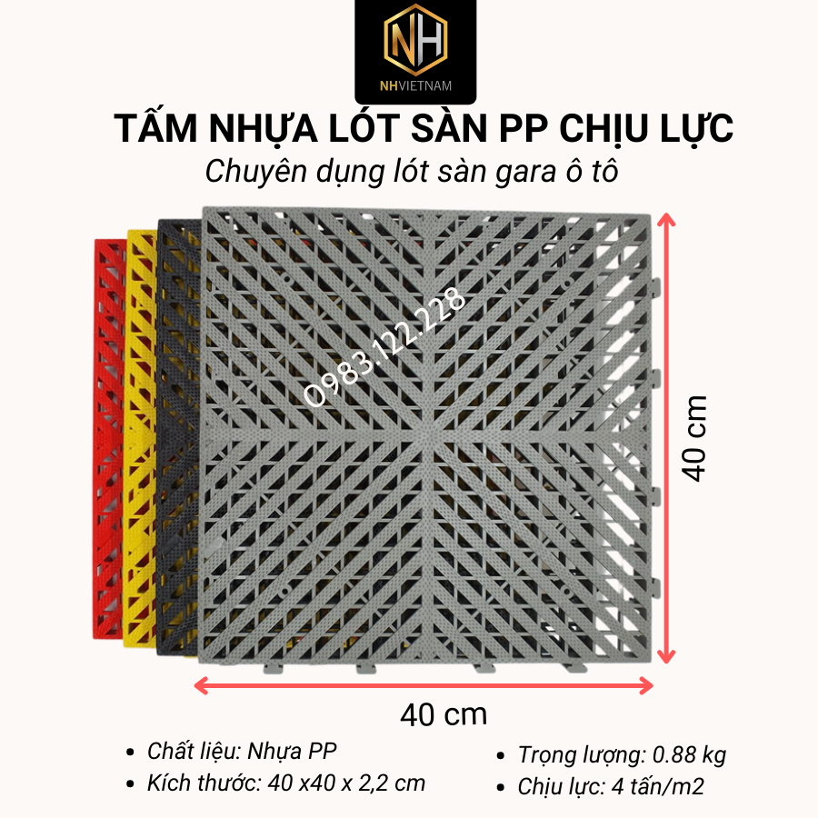 Tấm Lót Sàn Nhựa PP GARA Ô TÔ - Thảm Trải Sàn Trung Tâm Chăm Sóc Xe
