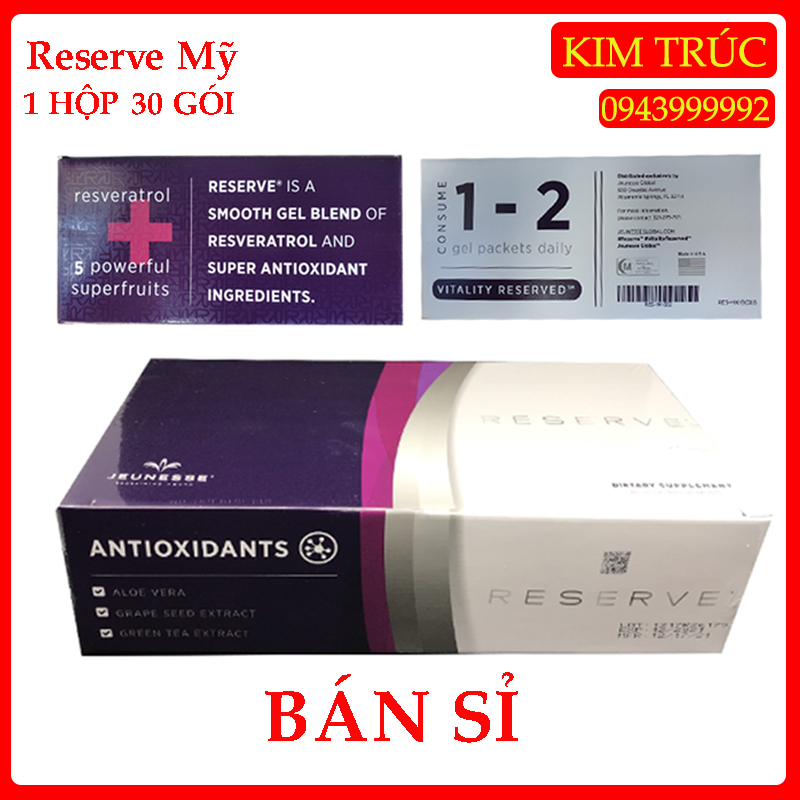 Gel trái cây reserve jeunesse mỹ mẫu hk 1 hộp 30 gói