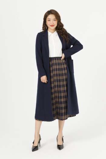 Áo khoác dạ dáng dài GBT011 LAMER L65W19T038-S3200 (Xanh tím than)