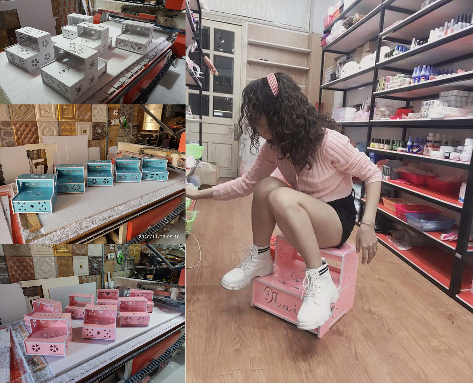 Kệ Để Chân nail Hình Chuột Mickey