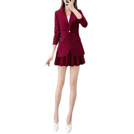 áo Blazer Công Sở/Trang Trọng Cho Nữ Bộ Cỡ Lỡn Bộ Đồ Rộng Áo Khoác Blazer Thường Ngày Cho Nữ + Chân Váy Ngắn