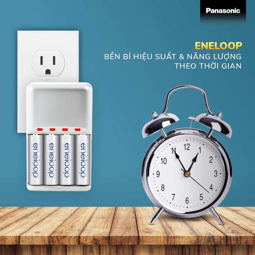 Bộ Sạc Pin Eneloop Panasonic BQ-CC55 Tặng Kèm 4 Pin Sạc 2000mAh Chính Hãng Sạc Nhanh Tự Ngắt