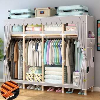 Tủ vải khung gỗ 2 buồng 5 ngăn / 3 buồng 8 ngăn / 4 buồng 8 ngăn