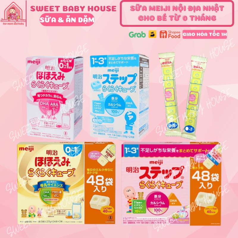 Sữa bột Meiji nội địa Nhật Bản dạng thanh số 0-9, thanh 27g cho bé. Date 5/2023 - Sweet Baby House