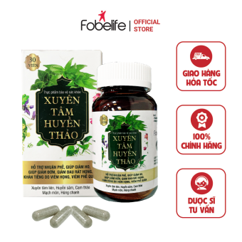 Viên Uống Hỗ Trợ Giảm Ho, Viêm Phế Quản Xuyên Tâm Huyền Thảo 30 viên- Fobelife