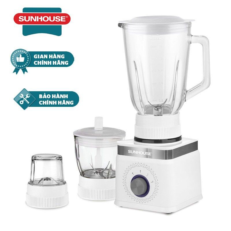 Máy xay sinh tố đa năng Sunhouse SHD5582W-Mới Chính Hãng 100%-Chất liệu cối xay bằng thủy tinh ,dày bền, dễ vệ sinh Bảo Hành 12 Tháng