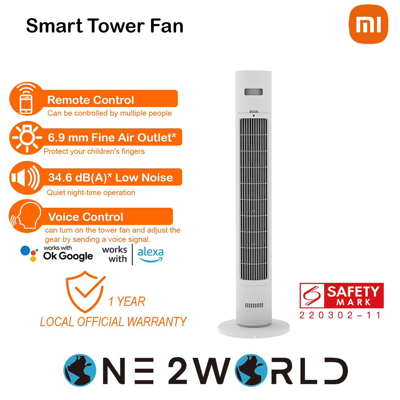 Xiaomi Mi Smart Standing Fan 2 Lite, Smart Fan, Portable Design, 7 Rotor  Blades For Powerful Airflow, Voice Control, Mi App Control [Local Official  Warranty] | Lazada Singapore