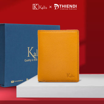 Ví nam mini đựng thẻ nhiều ngăn cao cấp hàng hiệu Kalis x Thiendi WCMM06 Bóp ví nam da bò thật ví đứng mini đựng thẻ nhiều ngăn cao cấp hàng hiệu FULLBOX