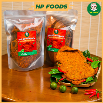 Khô bò miếng mềm, thịt bò khô thơm ngon chuẩn vị Củ Chi loại 1 ( Thơm ngon – đậm vị ) - Từ nhà HP FOODS