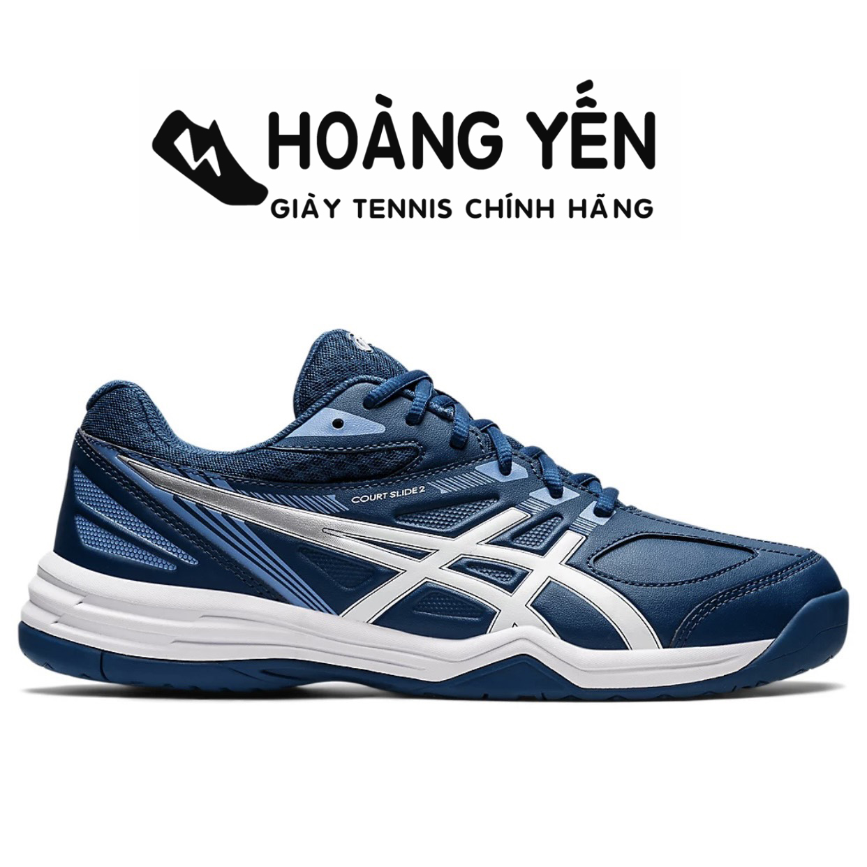 Giày Tennis Asics Chính Hãng | Asics Court Slide 2 Blue Mới Ra 2022