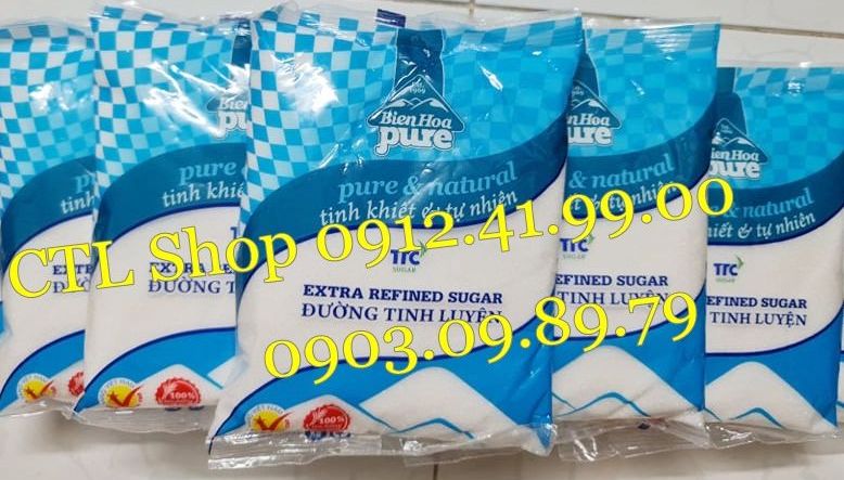 Đường Cát Trắng Tinh Luyện Biên Hòa Pure_Gói 0.5Kg