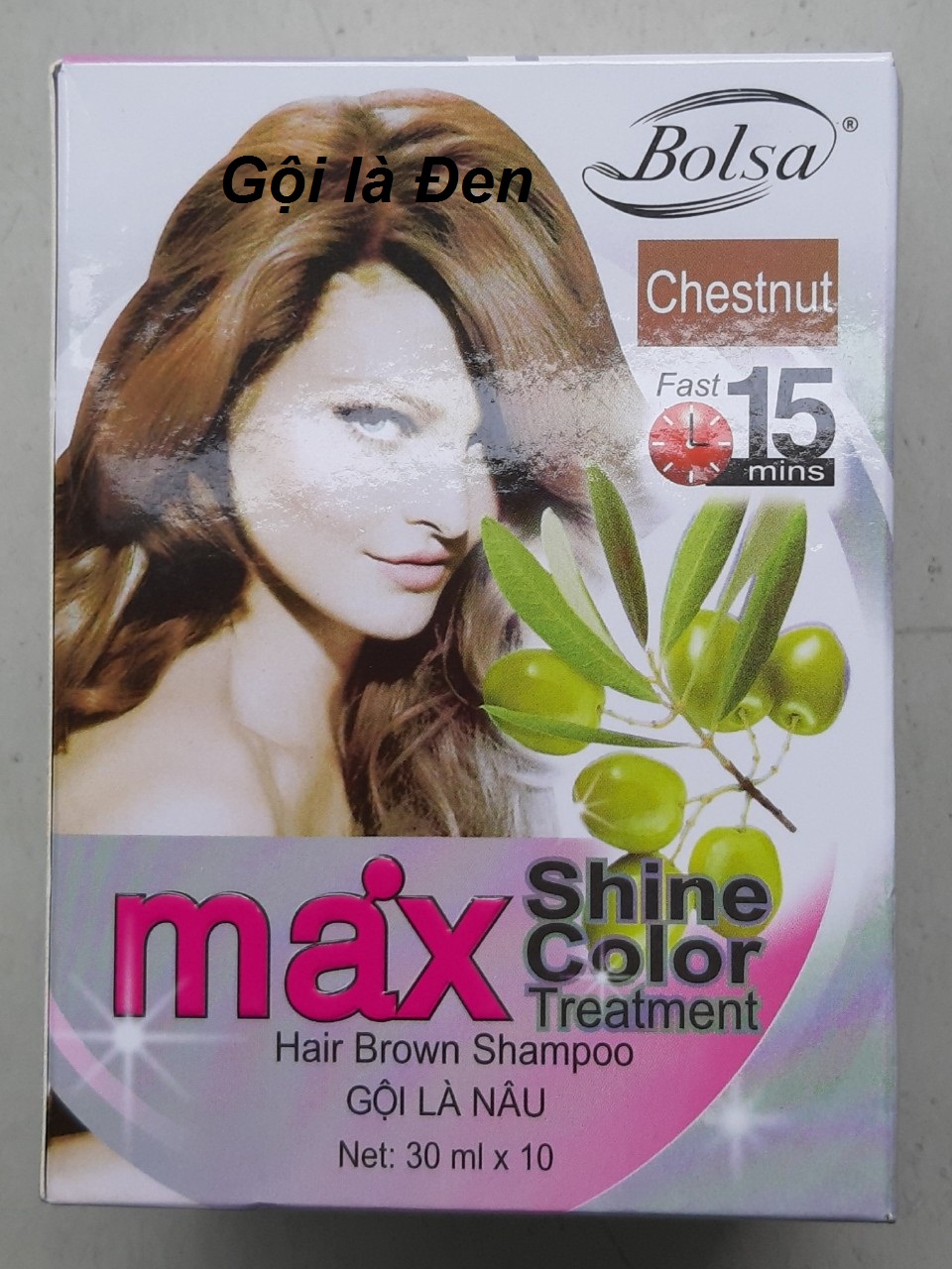 [phủ bạc] 10 gói gội nhuộm là nâu đen tự nhiên nhuộm phủ bạc 100% Hair Black Brown Shampoo Bolsa Chestnut fast 15 mins