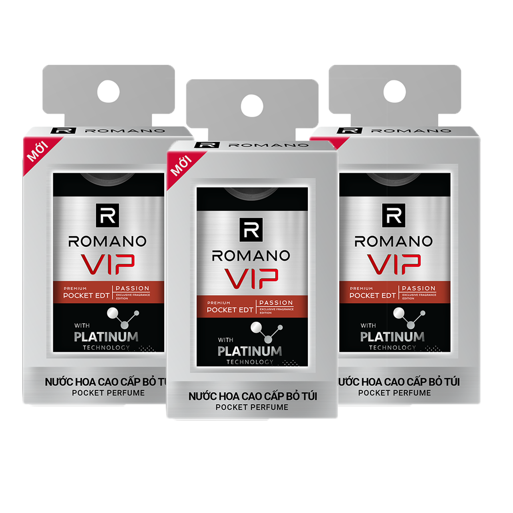 Combo 3 Nước Hoa bỏ Túi Romano Vip Passion 18ml/chai