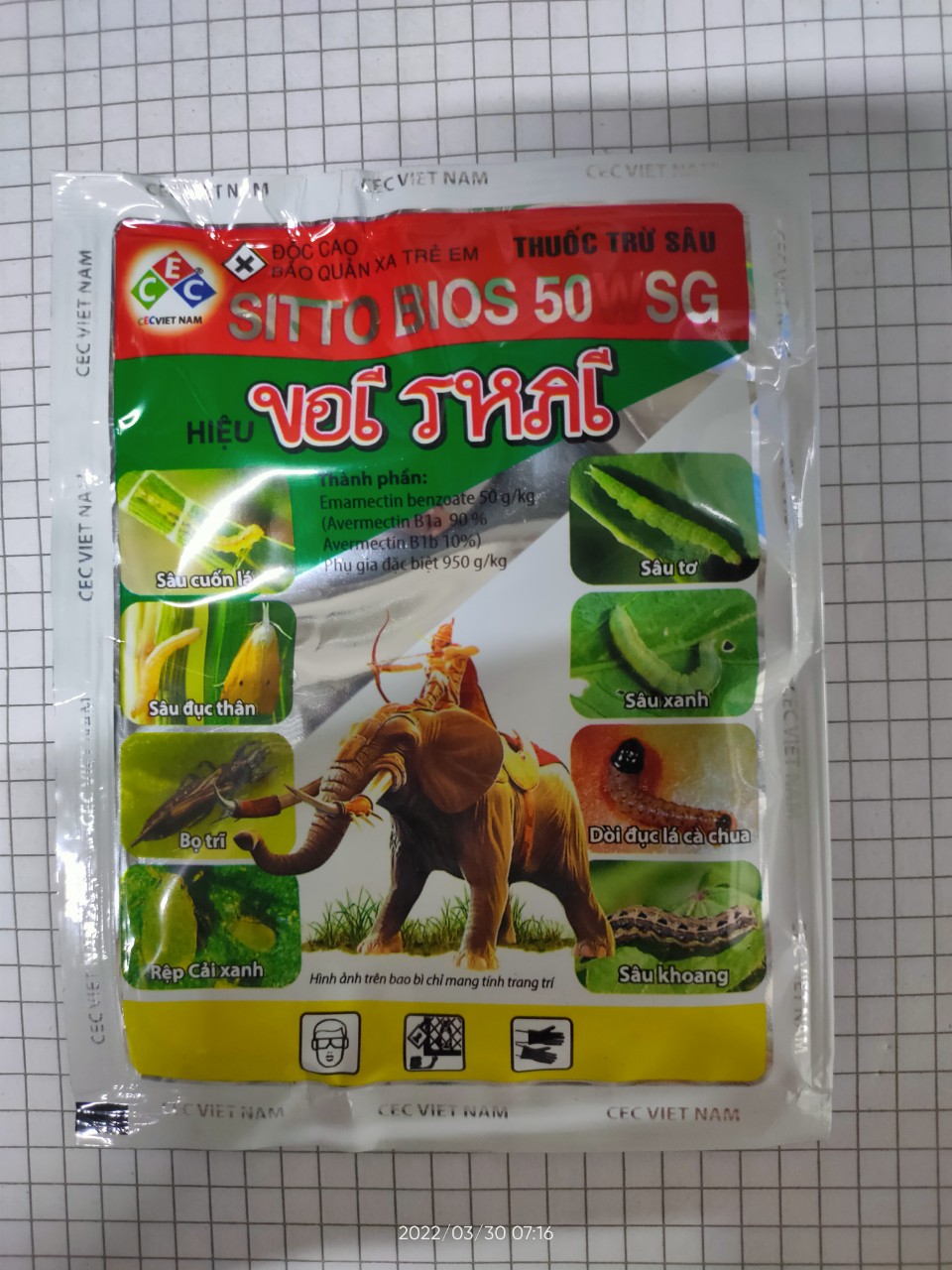 Thuốc trừ sâu Voi Thái gói 10gram Diệt trừ sâu xanh bọ trỉ nhện đỏ
