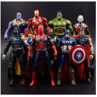 Set đồ chơi mô hình 5 siêu hùng Marvel Captain America, Thor, Iron Man, Spider man, Hulk, Ant-man và Thanos
