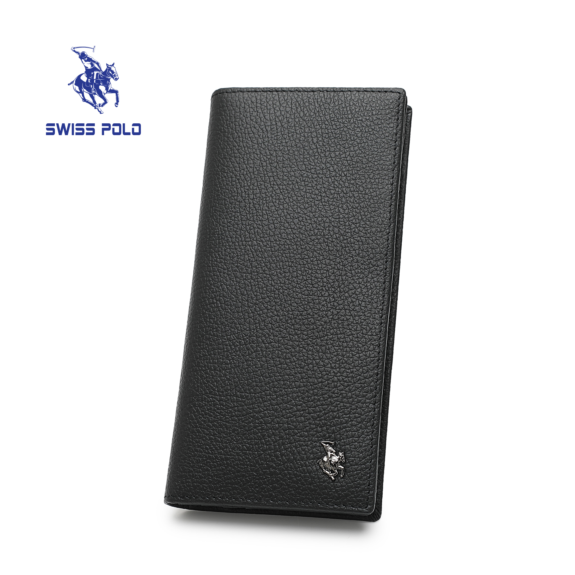 SWISS POLO Genuine Leather RFID Long Wallet SW 182-1 BLACK