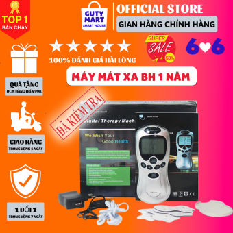 Máy mát xa châm cứu đấm bóp, máy massage xung điện 4 miếng dán vật lý liệu trình mát xa châm cứu bấm huyệt cầm tay lưng cổ vai gáy, máy xoa bóp, máy châm cứu bấm huyệt giúp giảm các triệu chứng đau nhức vai gáy cơ xương khớp