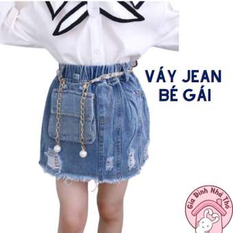 Chân váy đầm jean bò cho bé gái
