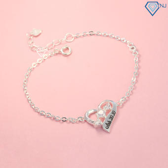 Lắc tay bạc nữ đẹp - Vòng tay bạc khắc tên mặt trái tim LTN0209 - Trang Sức TNJ