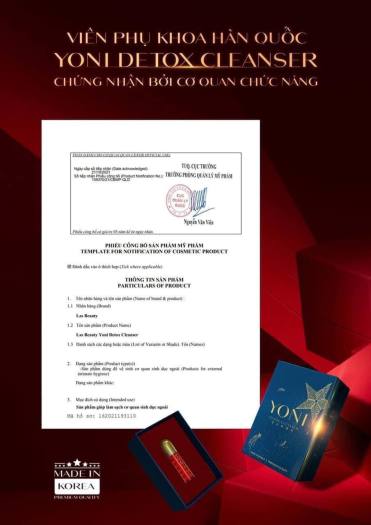 Viên đặt phụ khoa Yoni Detox Cleanser chính hãng Hàn Quốc