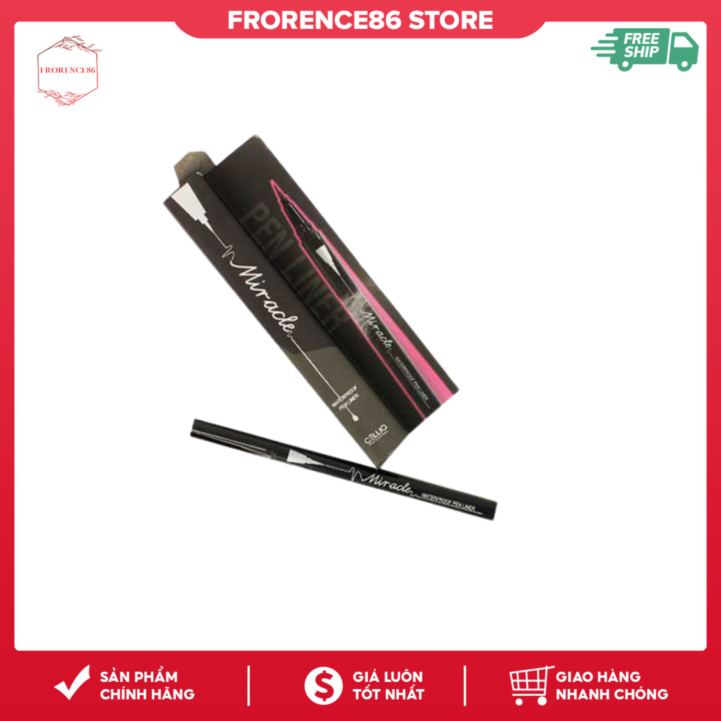 Bút Kẻ Mắt Nước Không Trôi Cellio Miracle Waterproof Pen Liner