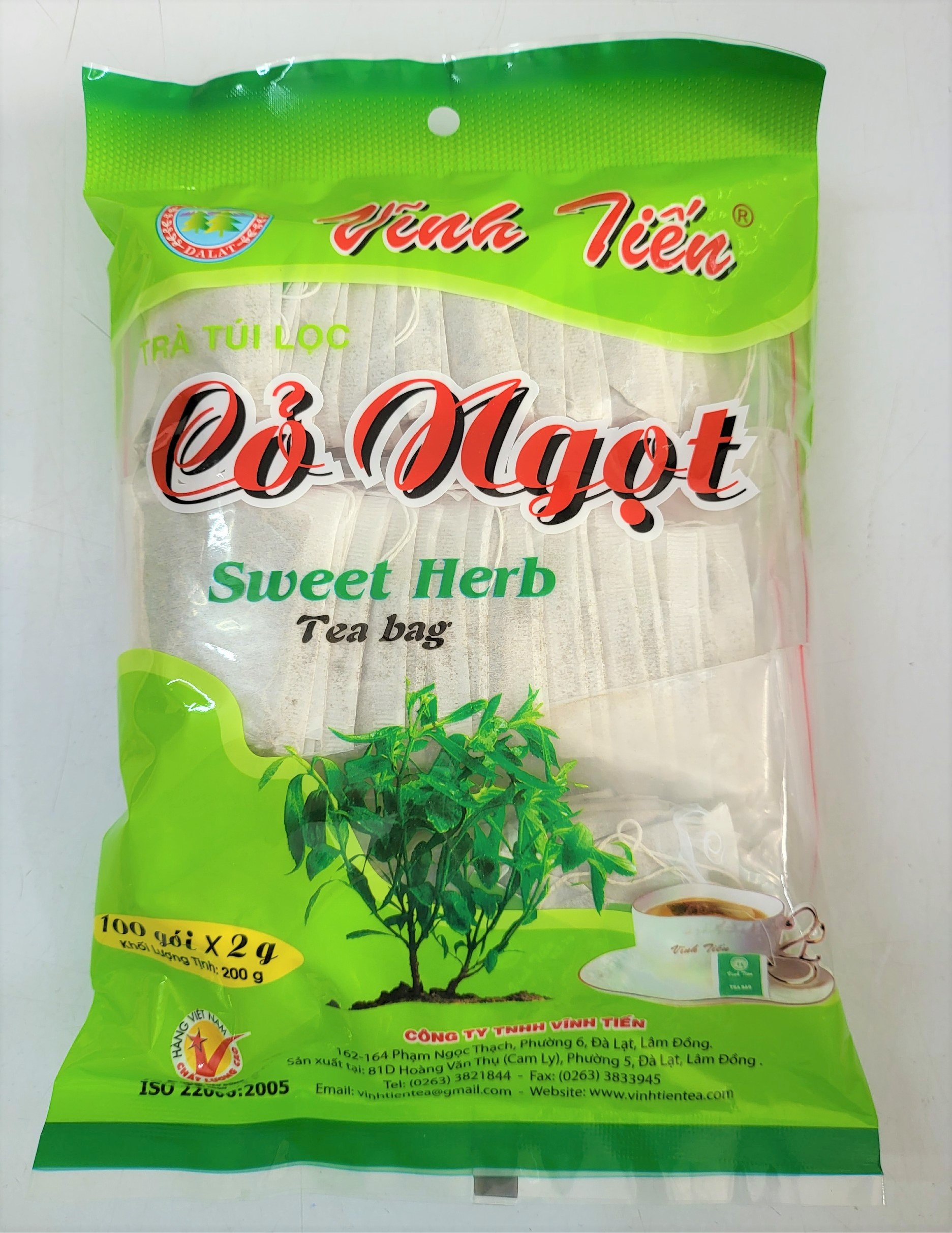 Trà cỏ ngọt túi lọc vĩnh tiến sweet herb tea bags