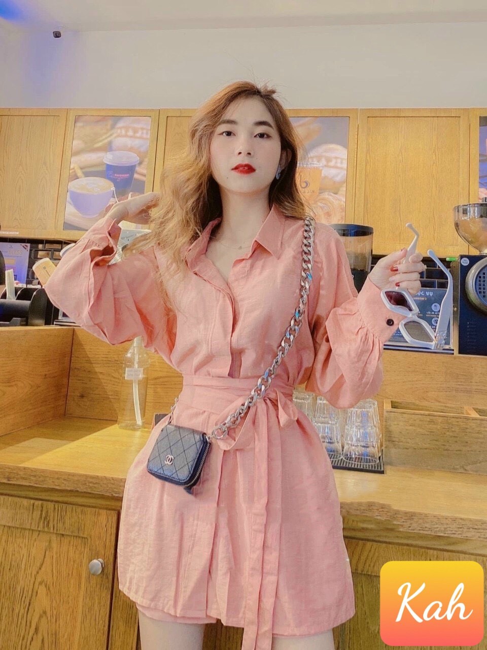 Set đầm von lụa siêu đẹp dầy mịn bâu sơ mi ttt gb13