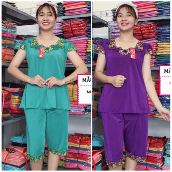 Set Bộ Nữ Đồ Bộ Thun Lạnh Mặc Nhà Ooki Bộ Quần Áo Trung Niên Mặc Nhà Cho Mẹ 45-75Kg