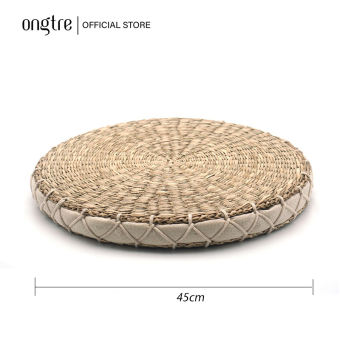 Đệm cói tròn để ngồi thiền vải trắng