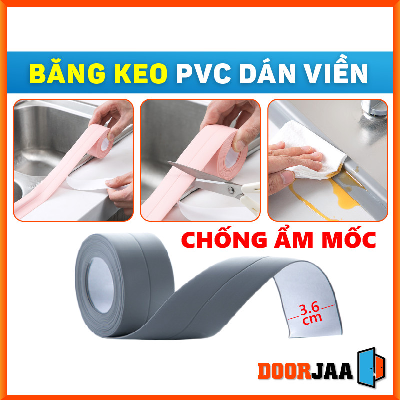Băng Keo Dán Viền Chống Ẩm Mốc Bàn Bếp Phòng Tắm Không Thấm Nước DOORJA