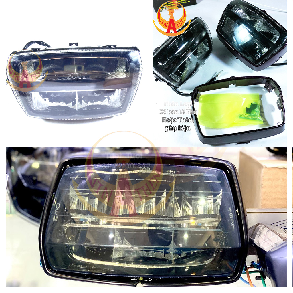 Choá đầu đèn pha led zinpat 2 tầng dream thái việt super zhipat zimpat ziphat 50cc