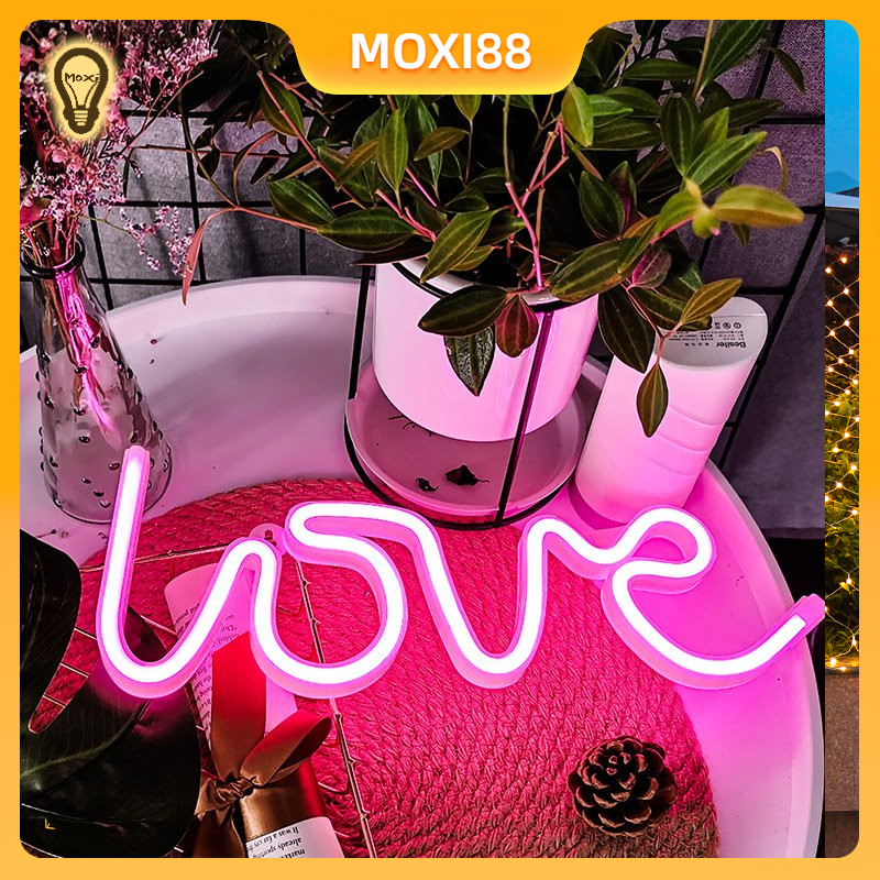 [HCM]Đèn LED Neon Chữ L.O.V.E 30*15 Cm Trang Trí Cửa Hàng Nhà Hàng Khách Sạn Quà Tặng Sinh Nhật Cầu Hôn Đám Cưới
