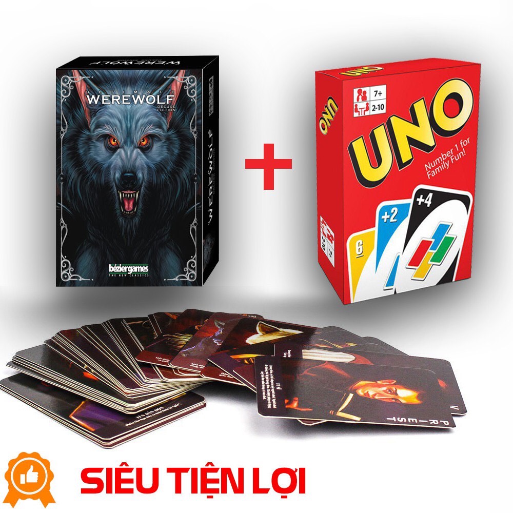 Combo bài ma sói ultimate deluxe + 1 bộ uno bản dày - giá rẻ tiện lợi