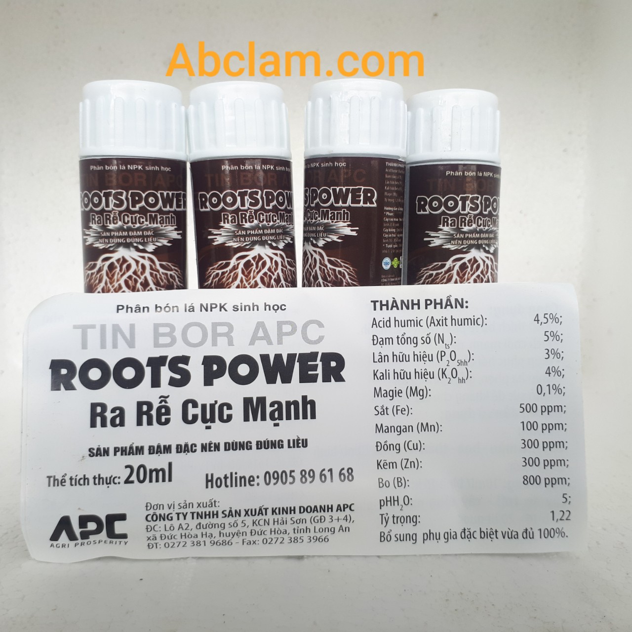 Phân bón lá npk sinh học roots power - ra rễ cực mạnh chai 20ml