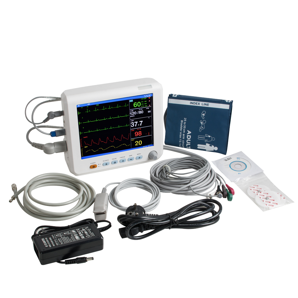 Portable ECG Vital Signs Monitor with 6 Parameters, Rechargeable