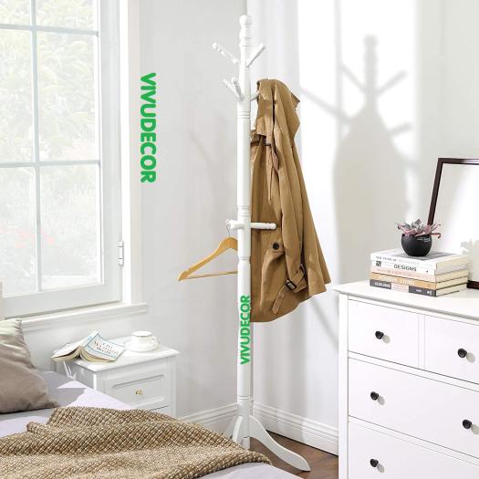 Cây Treo Quần Áo Vivudecor 100% Gỗ Tự Nhiên, Cây Treo Đồ GH 9 Nhánh Lắp Ráp Xuất Khẩu Hàn Quốc.