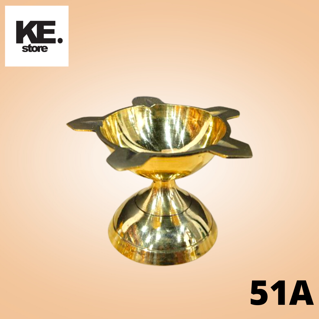 Brass Traditional Design Diya Oil Lamp for Home Pooja and Decoration/KE51
