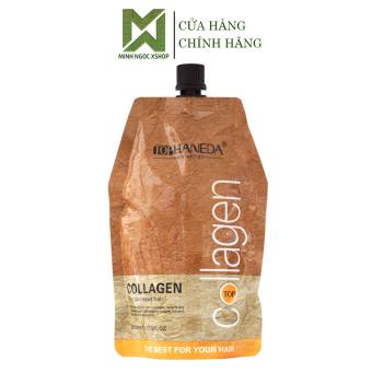 Kem ủ tóc, dầu hấp phục hồi chăm sóc tóc bóng mượt Top Haneda Collagen 500ml dạng túi