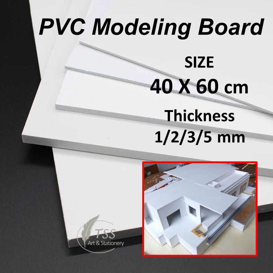 PVC Modeling Board Size: 40X60cm - Thickness 1/2/3/5mm for Architectural model & Craft | Model board