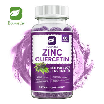 BEWORTHS Zinc Quercetin Gummies for Immune Strengthen Support Cardiovascular & Respiratory Health Brain & Heart Health