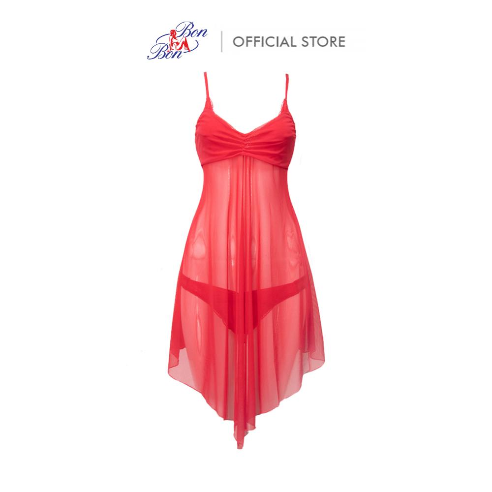 Đầm ngủ không cúp, cổ chữ v bon bon - il9190