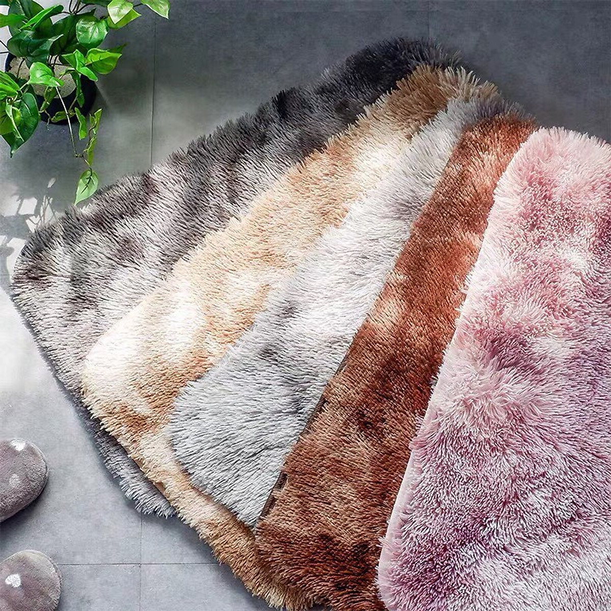 Thảm lông loang lau chân, siêu mềm, kích thước 40x60cm, giao màu ngẫu nhiên
