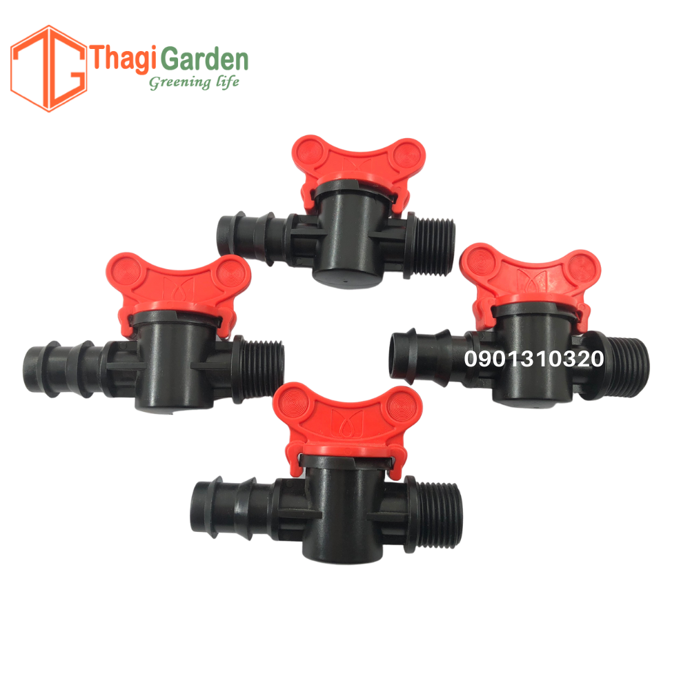 10 van khóa- mở ren ngoài 21mm nối ống pe 16mm