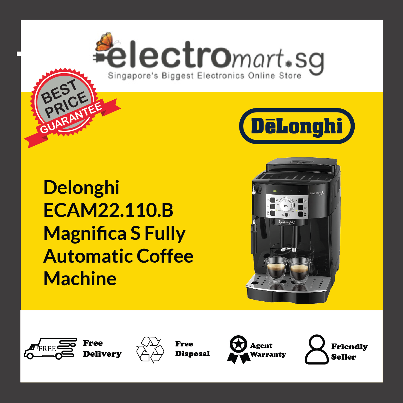  De'Longhi Magnifica S ECAM22.110.B, Coffee Maker with