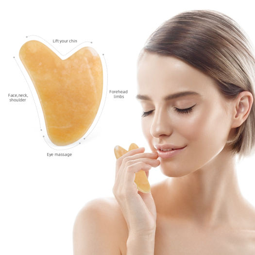 Con Lăn Ngọc Bích Màu Vàng Chính Hãng 100% Con Lăn Mát Xa Mặt Hai Đầu Bảng Guasha, Dụng Cụ Làm Đẹp Đá Ngọc Bích Tự Nhiên Nâng Mặt Lưng Cằm Cổ Mỏng Có Hộp