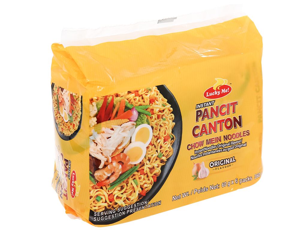 Lốc 6 gói mì xào Pancit Caton Lucky Me vị truyền thống 60g