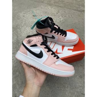 Giày jordan hồng đen cao cổ , giày thể thao jd hồng ổ cao dễ phối đồ hot nhất 2021