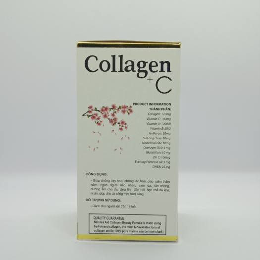 Viên uống Collagen đẹp da - COLLAGEN +C, Chống lão hóa, mờ thâm nám, ngăn ngừa nếp nhăn, sạm da, giúp da căng mịn, tươi sáng ( hộp 60 viên)