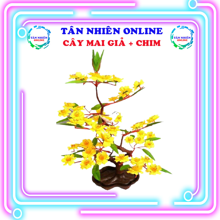 Chậu hoa mai giả hoa anh đào giả trang trí Tết siêu đẹp hoa mai vàng giả nhưng đẹp không kém hoa mai thiệt