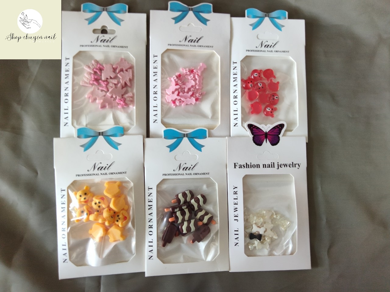 1 Charm nơ các loại trang trí móng